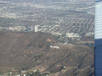 The Hollywood sign on departure (Burkank Airport in the background)