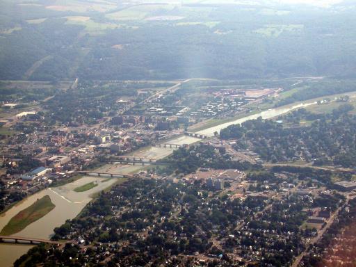 The Downtown and South Side looking north east (the big parking lot is the Top's Market on the South Side).  This is from higher than the earlier shots.