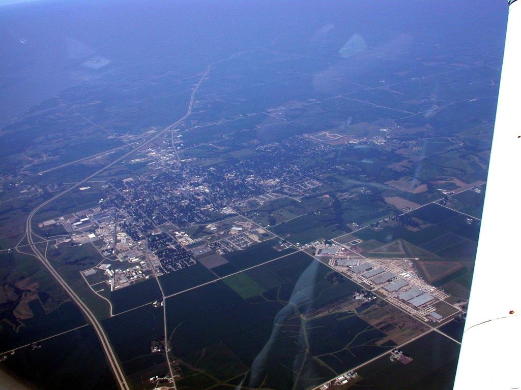 Pella, IA from the air.