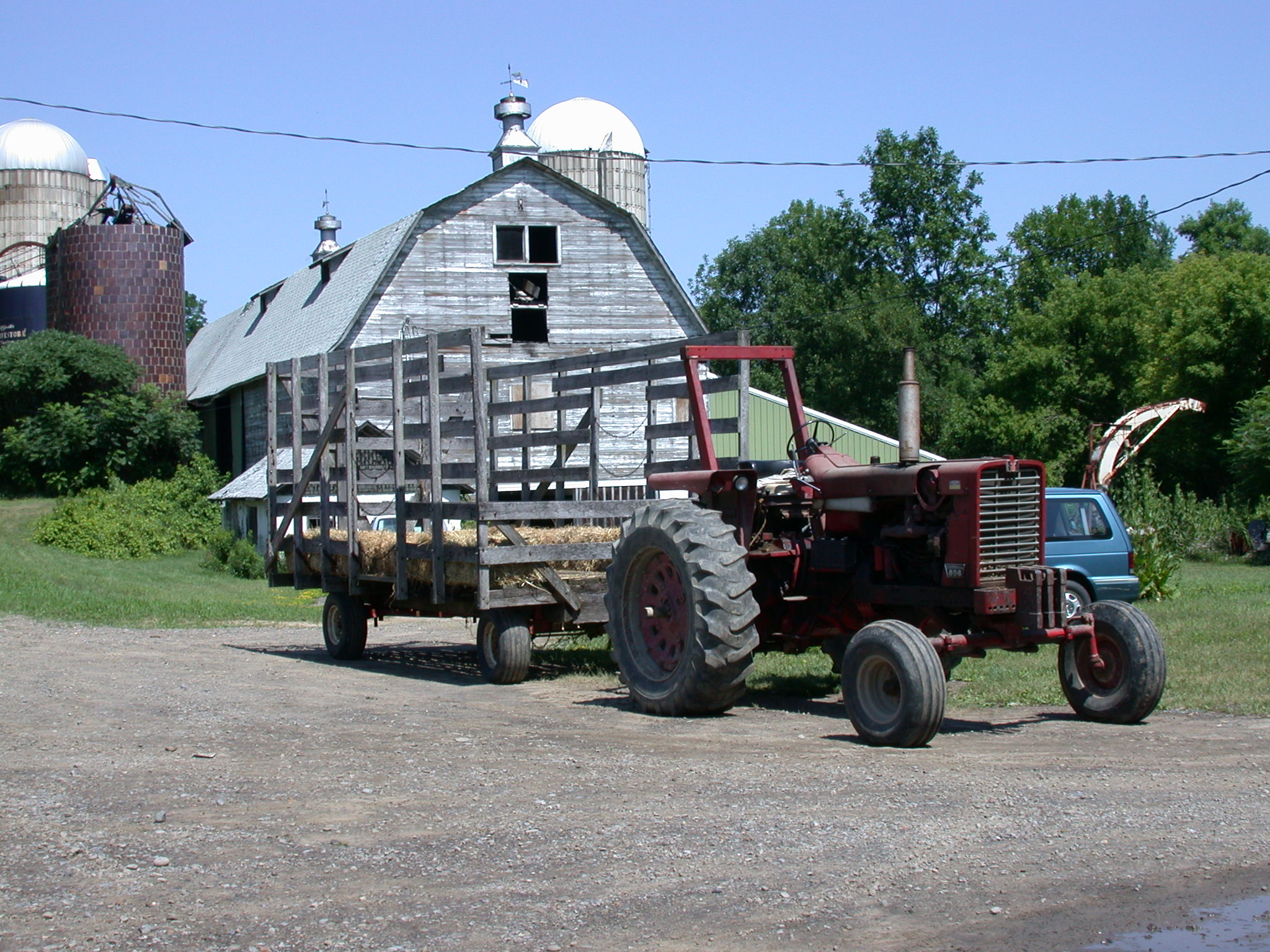 Getting ready for a hayride at the Hoose's