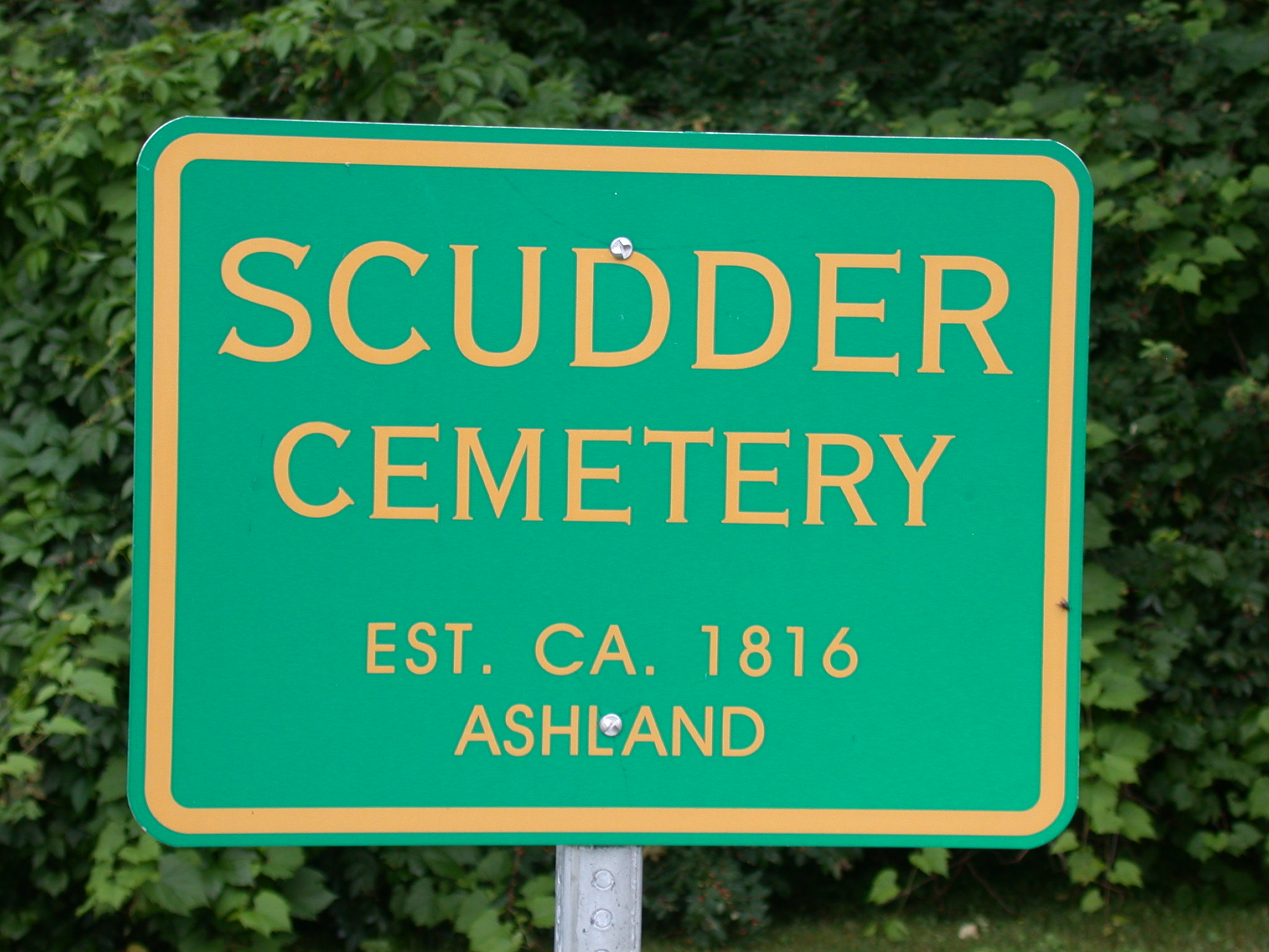 Scudder Cemetary marker