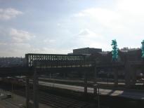 The Bridge leading to the Museum of Glass with the sun behind it